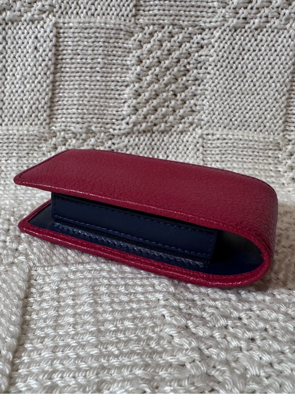 Coach Vintage Red Leather Accessory Holder Pack Wipes Case Y2K Pouch Sleeve
